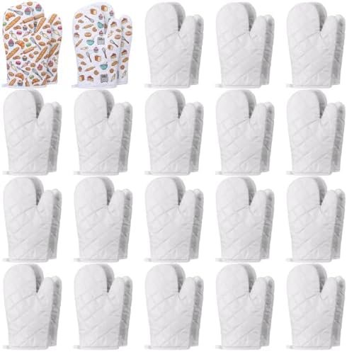 24 Pairs Oven Mitts Heat Resistant Kitchen Long Oven Gloves Mitts Thick