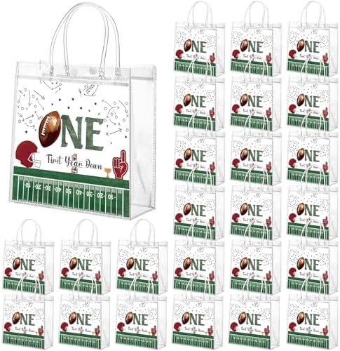 24 Pcs Football First Birthday Gift Bags with Handles