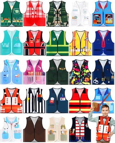 24 Pcs Kids Community Helper Dress Up Vest Career Cosplay Cloth Toddlers