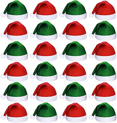 24 Pcs Soft Santa Hats Bulk