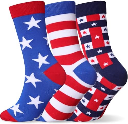 3 Pairs American Flag Socks for Men Women Funny Patriotic 4th of July