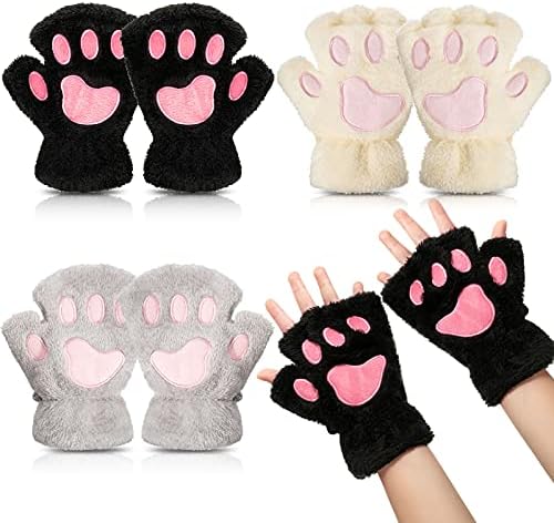 3 Pairs Cat Paw Gloves