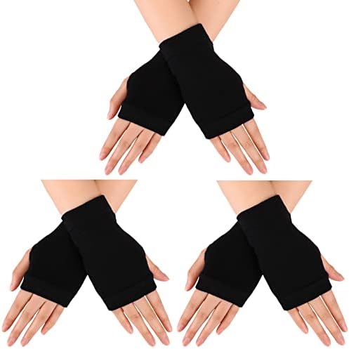 3 Pairs Fingerless Cotton Gloves Woman