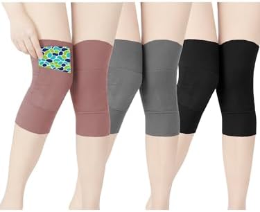 3 Pairs Knee Warmers with Pocket Leg Warmers for Women Men