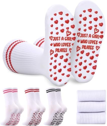 3 Pairs Non Slip Socks for Woman Pilates Yoga Barre