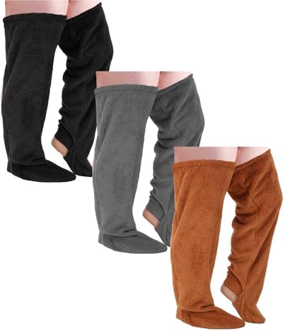 3 Pairs Over Knee Fuzzy Socks Thigh High Warmers
