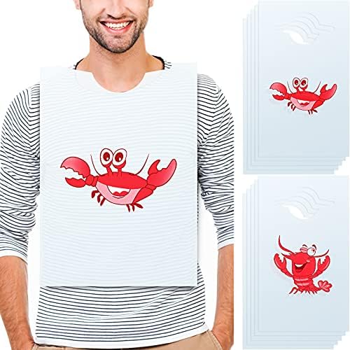 30 Pcs Seafood Bibs 23 Inch Plastic Adult Size