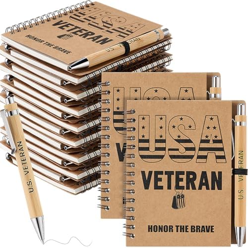 30 Sets Veterans Day Gifts Bulk Spiral Journal Notebooks with Pens