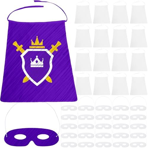 36 Sets Halloween Hero Knight Costume Kids DIY Capes & Eye Masks Set