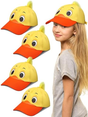 4 Pack Duck Hats for Kids Halloween Ducky Baseball Cap for Cosplay