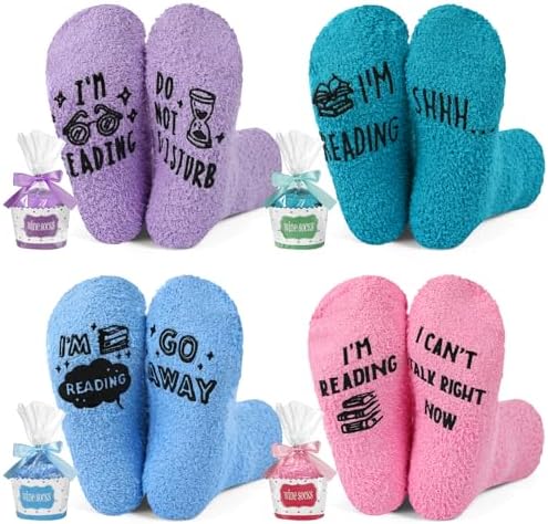 4 Pair Fuzzy Socks Christmas Funny Gifts Socks