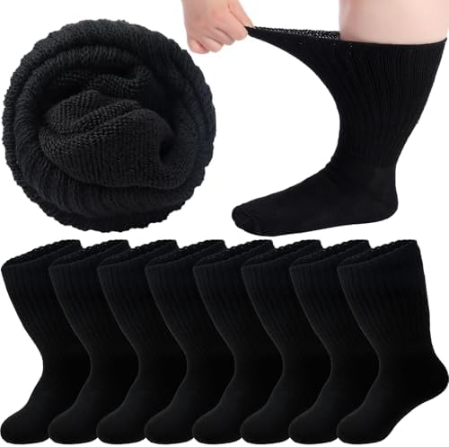 4 Pairs Extra Wide Non Binding Calf Socks Swollen Ankle Edema