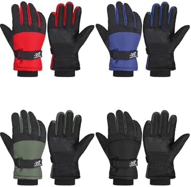 4 Pairs Kids Winter Gloves Beautiful Style 6-10Y