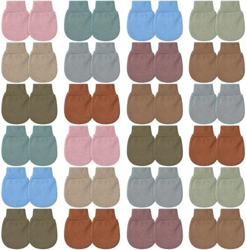 4 Pairs Newborn Baby Mittens No Scratch 0-6 Months Solid Color