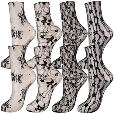 4 Pairs Women Lace Ankle Socks