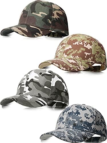 4 Pcs Camouflage Baseball Cap for Men