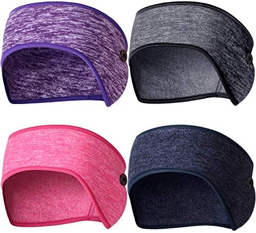 4 Pcs Ear Warmer Headbands with Buttons