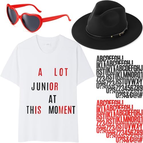 4 Pcs Halloween Singer Costume DIY Letters T-shirt Heart Sunglasses