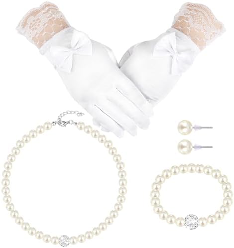 4 Pcs Pearl Necklace Set for Little Girls Toddler Girls Jewelry
