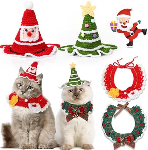 4 Pcs Pet Christmas Costume Suit Gift for Cat Dog
