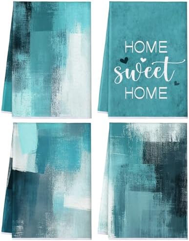 4 Pcs Teal Kitchen Dish Towels