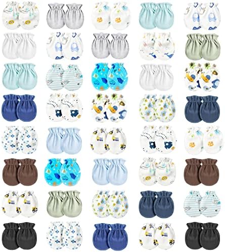 40 Pairs Baby Mittens Newborn Baby Gloves 0-6 Months No Scratch