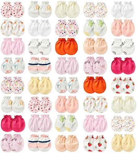 40 Pairs Newborn Baby No Scratch Mittens