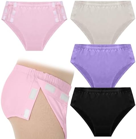 4pack Post Surgery Adaptive Underwear Briefs for Women