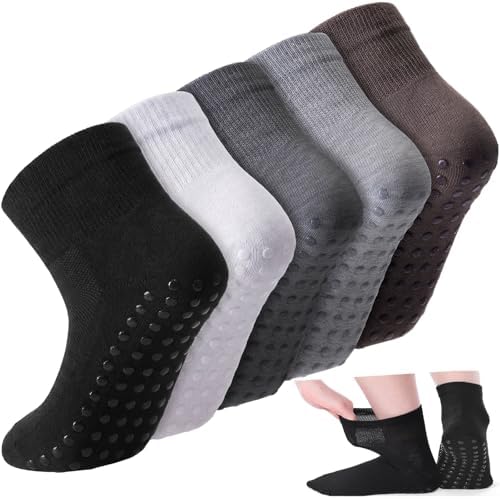 5 Pairs Extra Wide Diabetic Socks with Grippers