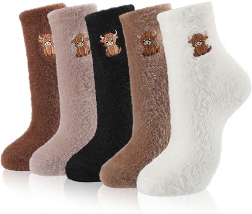 5 Pairs Womens Fuzzy Socks