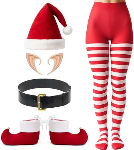 5 Pcs Christmas Elf Costume Set for Women 2Color