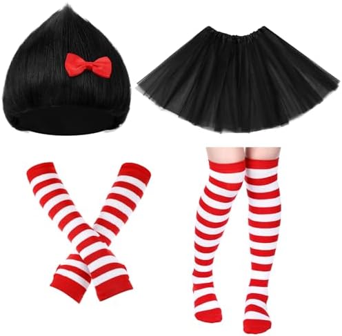 5 Pcs Women Halloween Costume Tutu Skirt for Book Character Black