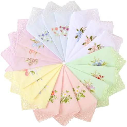 50 Pcs Floral Cotton Handkerchiefs