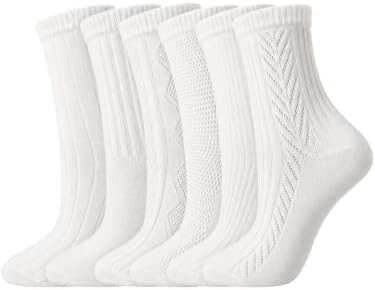 6 Pairs 6 /10 Pairs Women Cotton Crew Socks Classic
