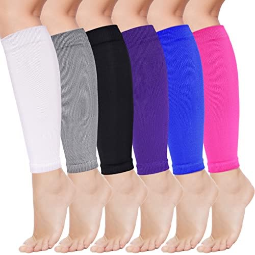 6 Pairs Calf Compression Sleeve for Men Women Football Leg Sleeve