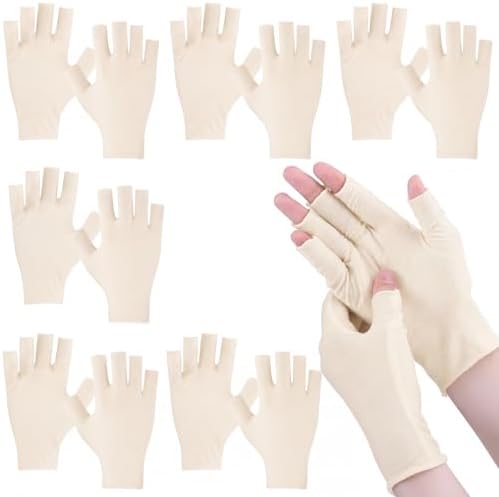 6 Pairs Fingerless Moisturizing Glove Eczema Cotton Glove