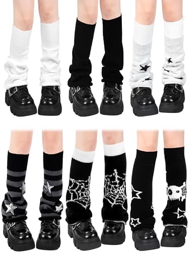 6 Pairs Harajuku Leg Warmers Y2k Accessories Gyaru Socks Spider