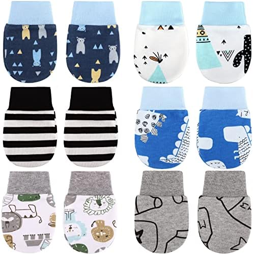 6 Pairs Newborn Baby Mittens