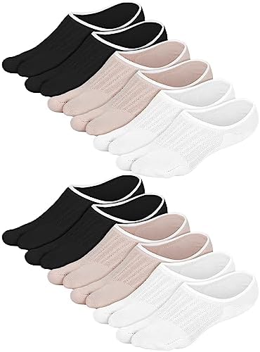 6 Pairs Split Toe Tabi Socks for Women 3Color