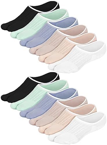 6 Pairs Split Toe Tabi Socks for Women Colorful