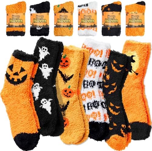 6 Pairs Valentine's Day Fuzzy Socks Gifts for Women Galentines Cozy