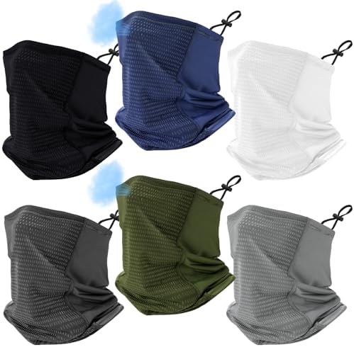 6 Pcs Adjustable Cooling Neck Gaiters with Mesh Holes Strap