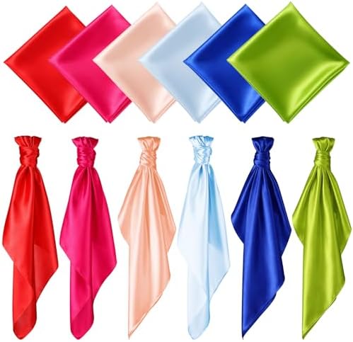 6 Pcs Fabric Juggling Scarves 35 x 35 Inch Bright Colors