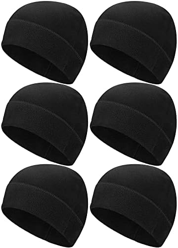 6 Pcs Fleece Skull Cap Men Fleece Beanie Winter Watch Hat Warm Polar