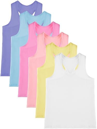 6 Pcs Girls Tank Tops Racerback Cami