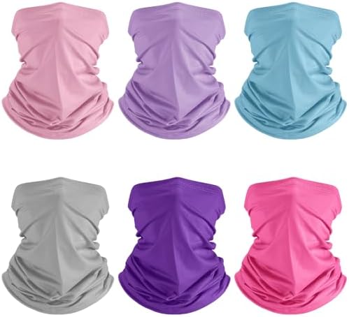 6 Pcs Neck Gaiter Cooling Face Bandana Mask for Men Cute Colors