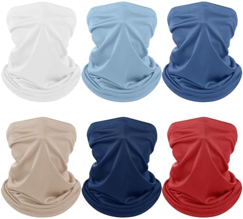 6 Pcs Neck Gaiter Cooling Face Bandana Mask for Men Neutral Colors