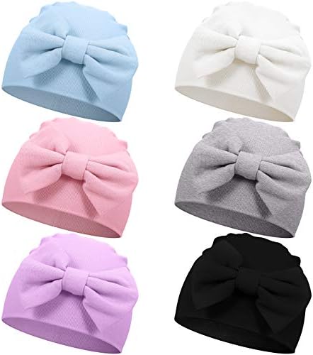 6 Pcs Newborn Hats Baby Beanie Cotton Hats Soft Newborn Baby Cap with