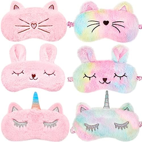 6 Pcs Plush Sleep Eye Mask - Bunny