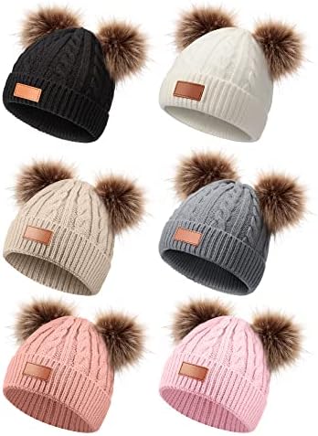 6 Pcs Pompom Beanie